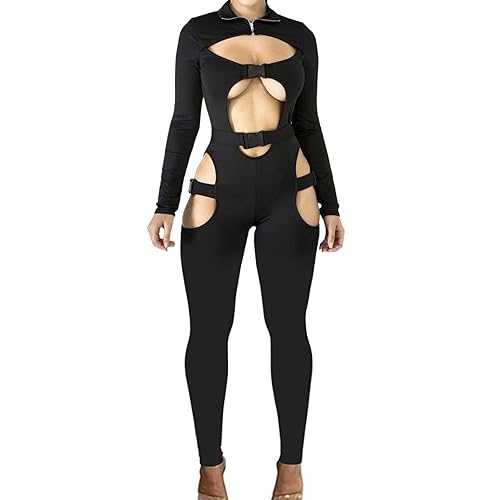 I just received sedmoda Women Sexy Bodycon Buckle Jumpsuits Long Sleeve Hollow Out One Piece Outfits Party Club Rompers - Large - Black from minusminus via Throne. Thank you! throne.com/janejudge #Wishlist #Throne