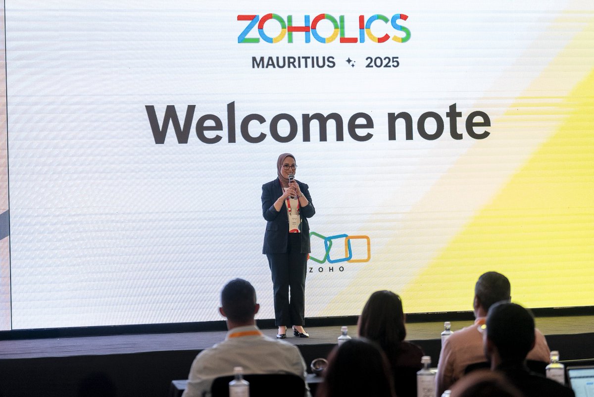 ZohoWorkplace's tweet image. That&apos;s a wrap on Zoholics Mauritius! ✅✨

From the very first conversation at the registration desk to the final chat after the session, the excitement around AI capabilities in Zoho Workplace was incredible. 🤖💼
 
We&apos;re leaving with new insights, opportunities, and momentum.…