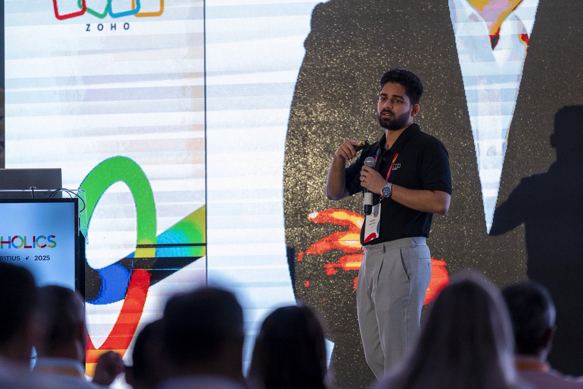 ZohoWorkplace's tweet image. That&apos;s a wrap on Zoholics Mauritius! ✅✨

From the very first conversation at the registration desk to the final chat after the session, the excitement around AI capabilities in Zoho Workplace was incredible. 🤖💼
 
We&apos;re leaving with new insights, opportunities, and momentum.…
