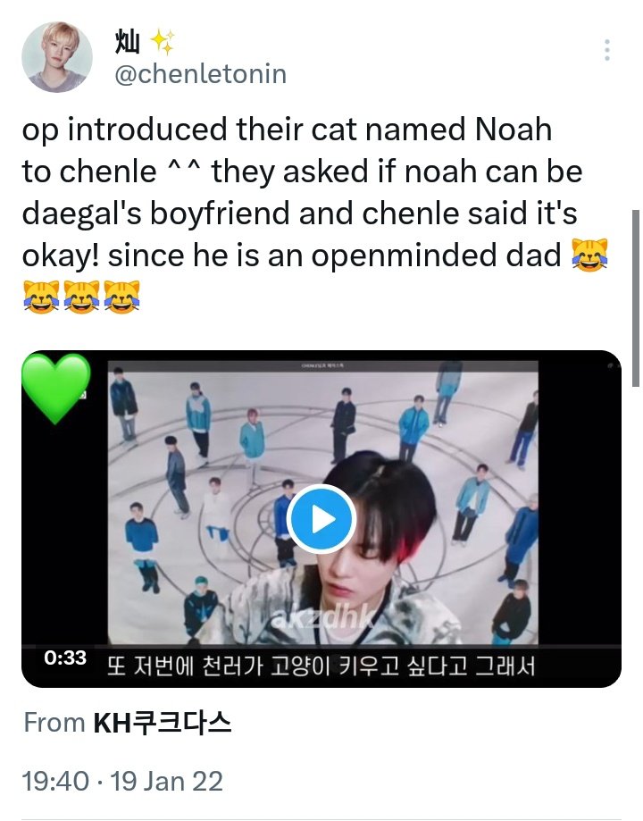 chenleromance's tweet photo. #CHENLE said he's open-minded dad😂😂😂 he's okay with #DAEGAL have boyfriend. but i think chenle is too open-minded bcs he accepts from all races😭
daegal's boyfriend list:
1. noah (cat)
2. teddy bear (doll)
3. haechan (human-male)
4. manager noona (human-female) https://t.co/ROwkNLNrWO