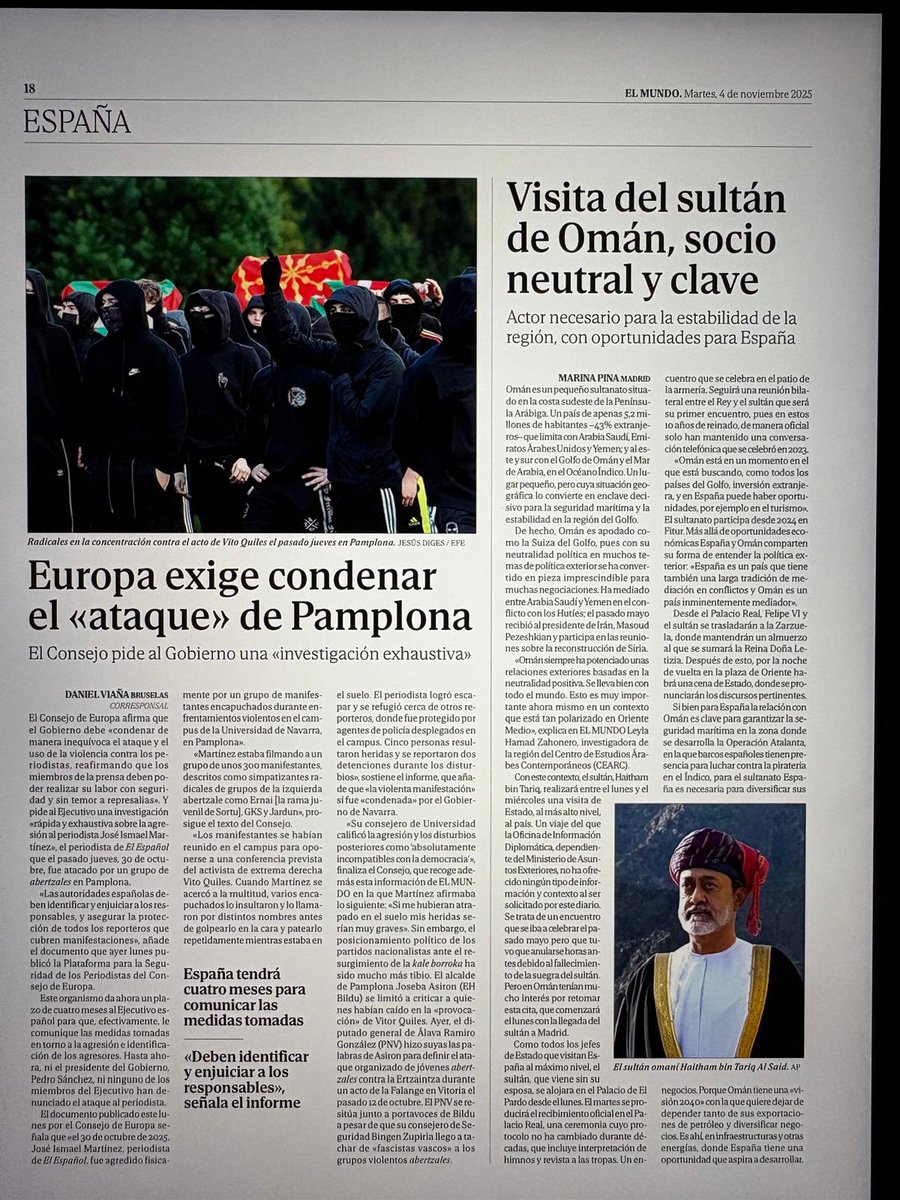 Hoy el sultán de #Omán, Haitham bin Tariq, visita #España.

La investigadora del #CEARC, Leyla Hamad Zahonero (<a href="/LeylaHz/">Leyla Hamad Zahonero</a>), analiza en <a href="/elmundoes/">EL MUNDO</a> las relaciones exteriores de Omán basadas en la “neutralidad positiva” y las oportunidades para ambos países.

elmundo.es/espana/2025/11…
