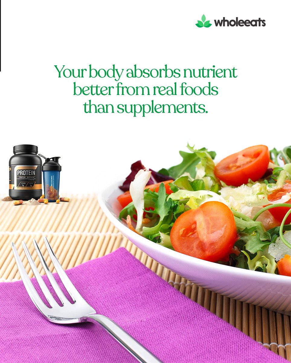 wholeeatsafrica's tweet image. Your body absorbs nutrients better from real food than from pills.
Nature designed food to work in harmony. Vitamins, fiber, minerals, and oils all team up for wellness.
Wellness doesn’t start at the pharmacy. It starts on your plate. 
#WholeEatsAfrica #RealFoodFirst