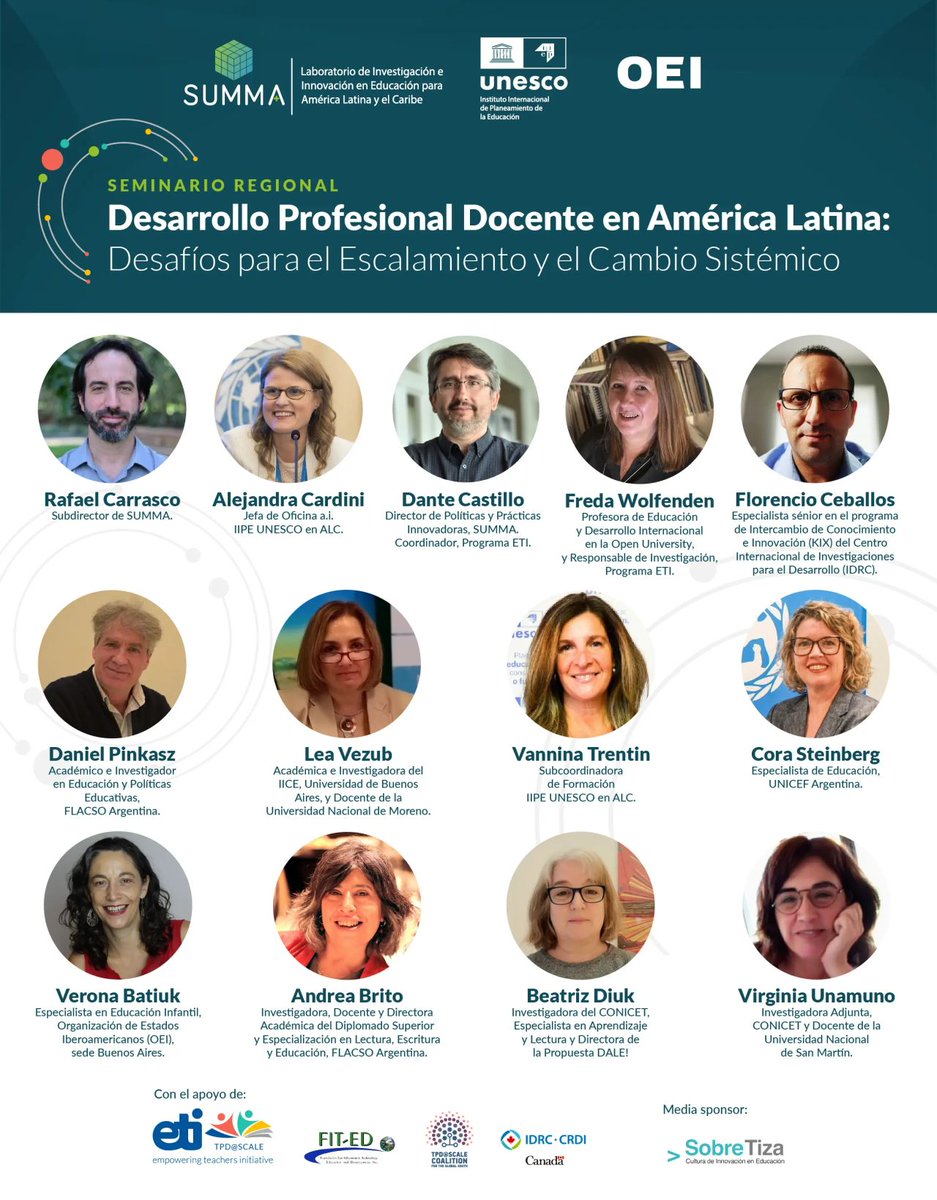 📢 ¡Falta poco!

📌 En unos minutos comienza el seminario regional “Desarrollo Profesional Docente en América Latina: Desafíos para el Escalamiento y el Cambio Sistémico”

🖥️ Sigue la transmisión en vivo:

En español: bit.ly/4hJsqeb 
En inglés: bit.ly/4qDidE4