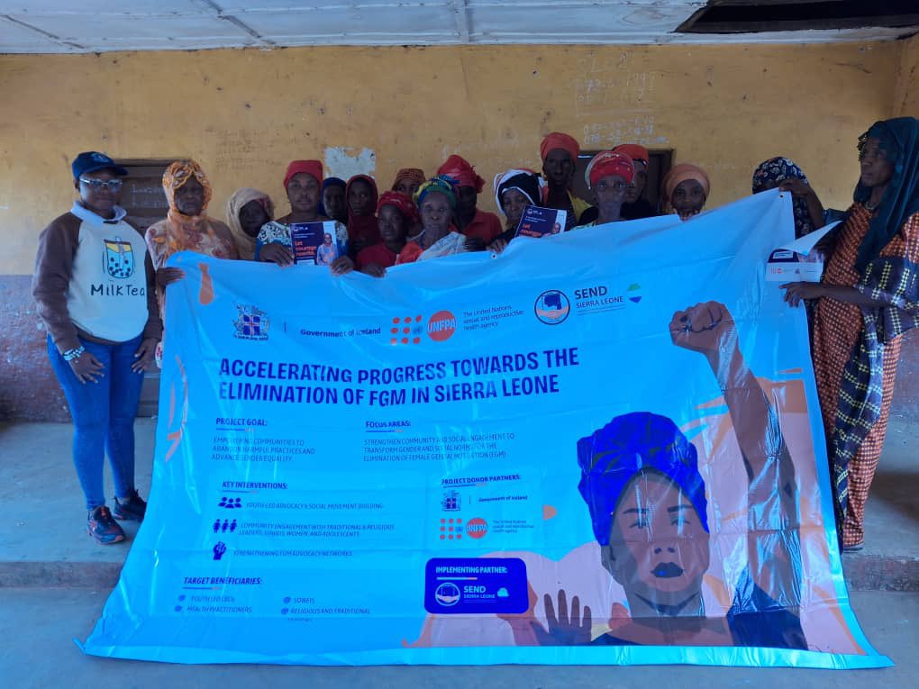 Through the “Accelerating Progress Towards the Elimination of Female Genital Mutilation (FGM) in Sierra Leone” project, funded by the <a href="/IcelandinSalone/">Iceland in Sierra Leone</a> through <a href="/UNFPA/">UNFPA</a>, we continue to build local capacity and strengthen community action against FGM.

In Karene, Koinadugu, and