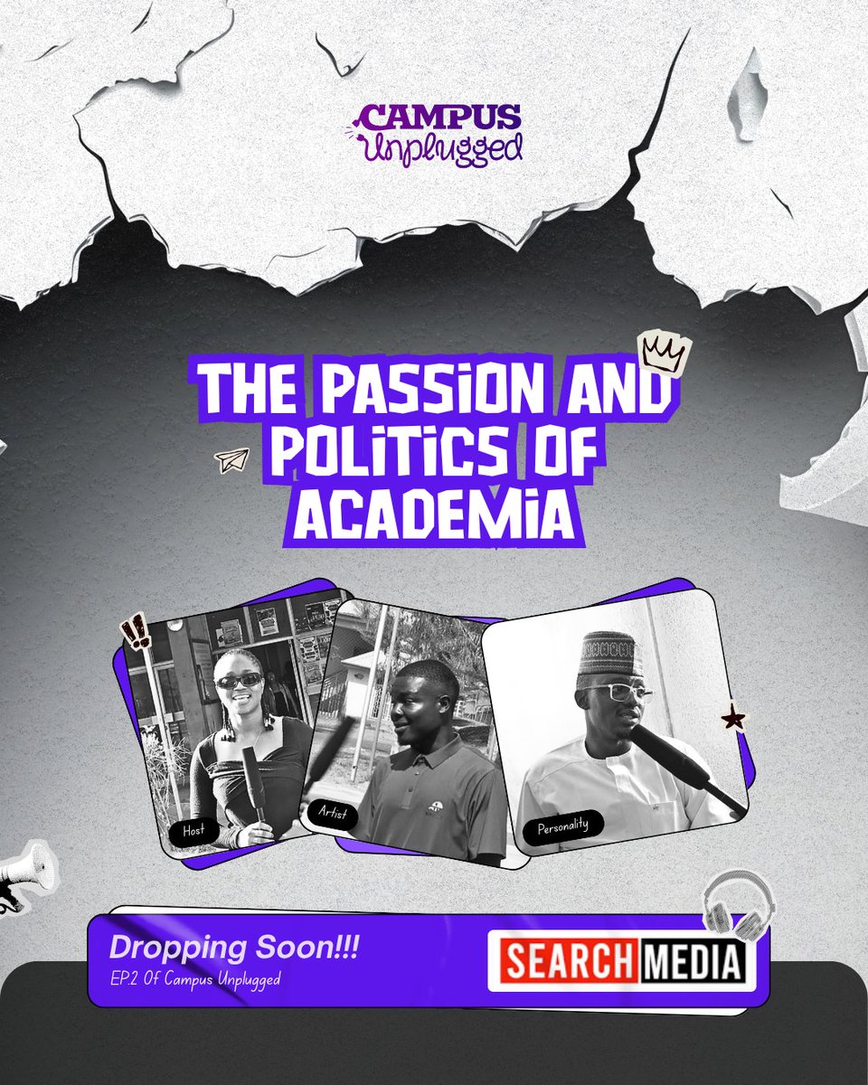 Searchmediamx's tweet image. New episode alert! Campus Unplugged episode 2 drops now! 'The passion and politics of academia' - trust us, you won't want to miss this! #futminna #CampusUnplugged #futmx