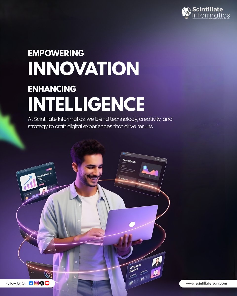 scintillateinfo's tweet image. Empowering #Innovation ⚡ | Enhancing #Intelligence 🤖
At Scintillate Informatics, we blend tech, creativity &amp;amp; strategy to craft smart digital solutions that drive results.

💡 Let’s innovate smarter: scintillatetech.com

#ScintillateInformatics #AI #TechInnovation #Digital