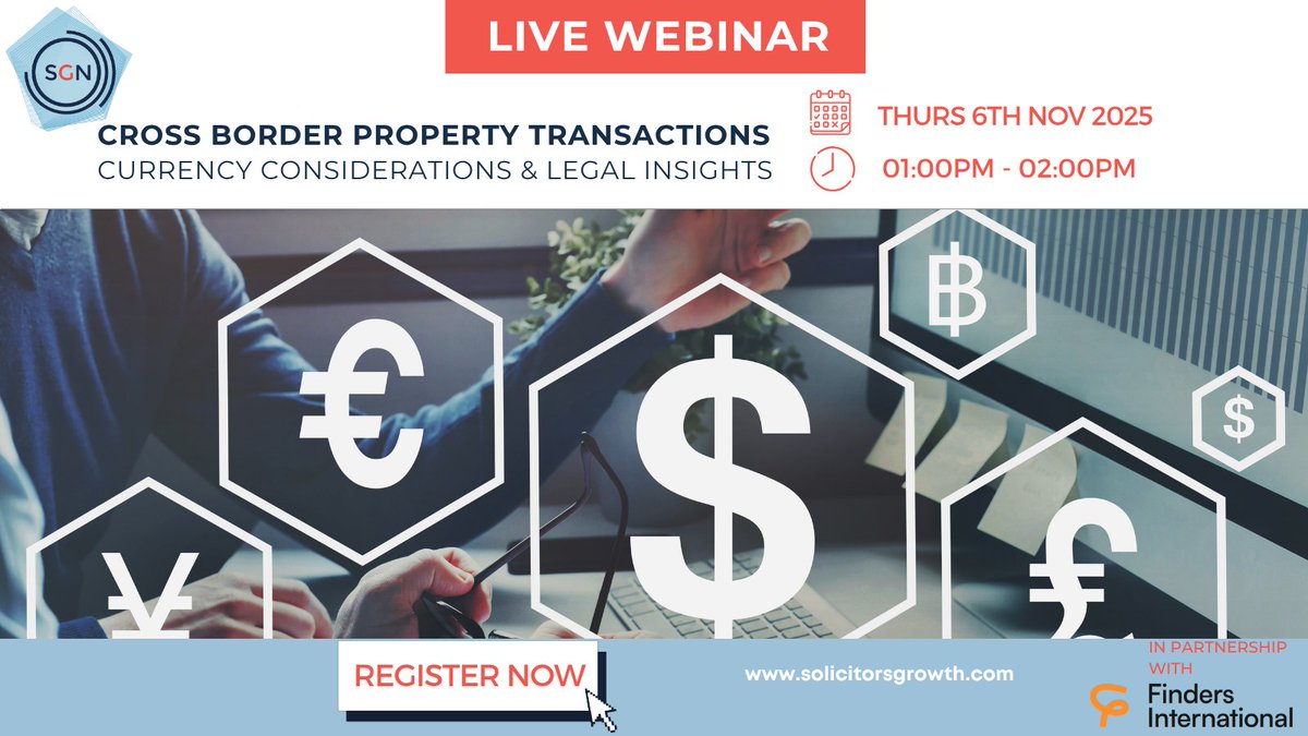 There’s still time to book your place on today’s webinar, Cross-Border Property Transactions: Currency Considerations &amp; Legal Insights

For this lunchtime session, we are joined by Maria Bray from Currencies Direct and Lisa McKenna, Principal Solicitor at McKenna &amp; Co. Solicitors