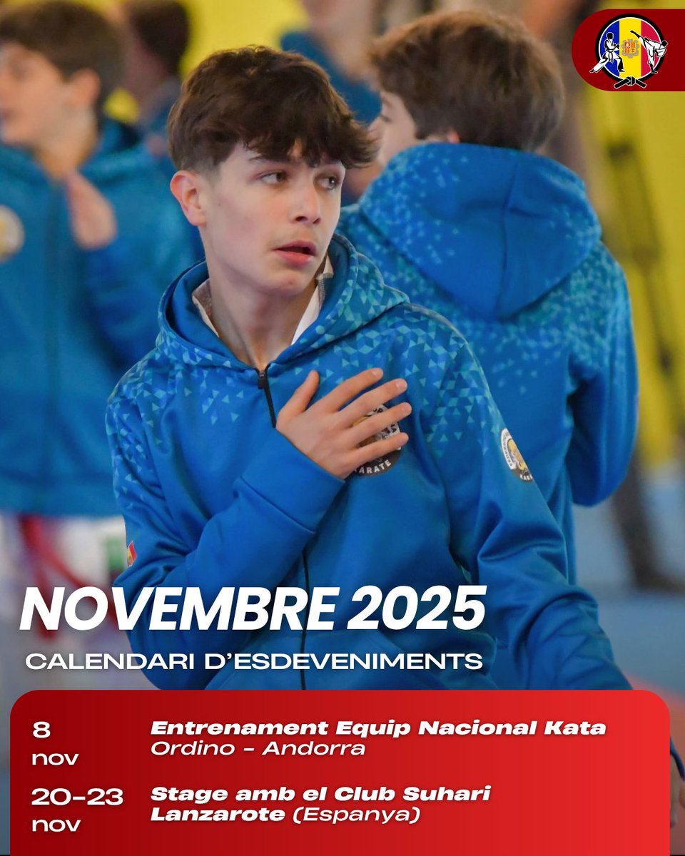 📅🥋 Aquest és el calendari del mes de 𝕟𝕠𝕧𝕖𝕞𝕓𝕣𝕖

#SomAndorra #SomKarate