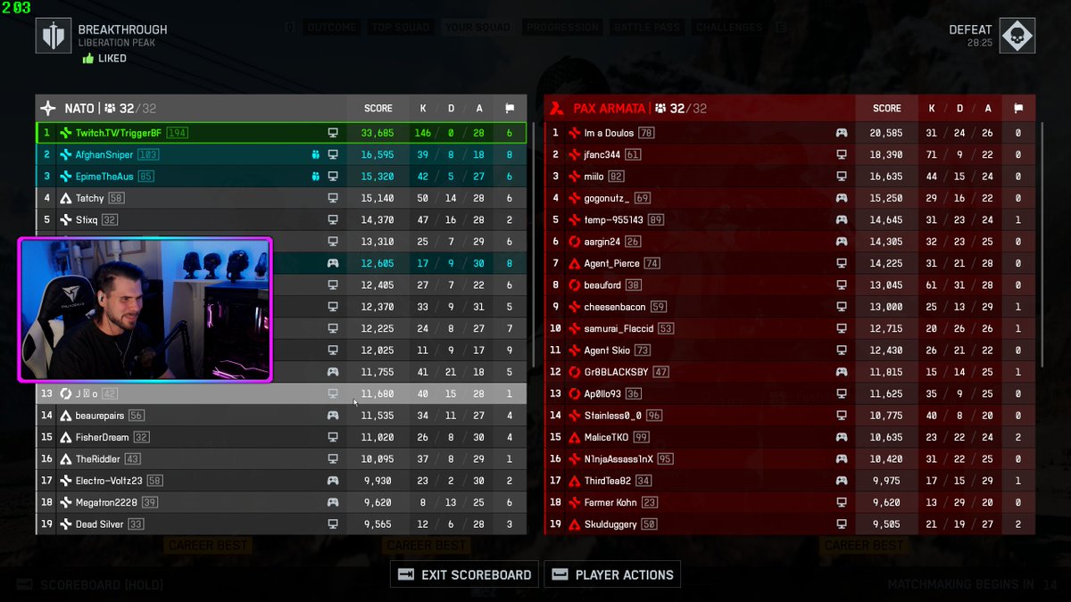 KTS100 is a certified beam. That is all.

146-0 🔥

#Battlefield #Battlefield6 #BF6