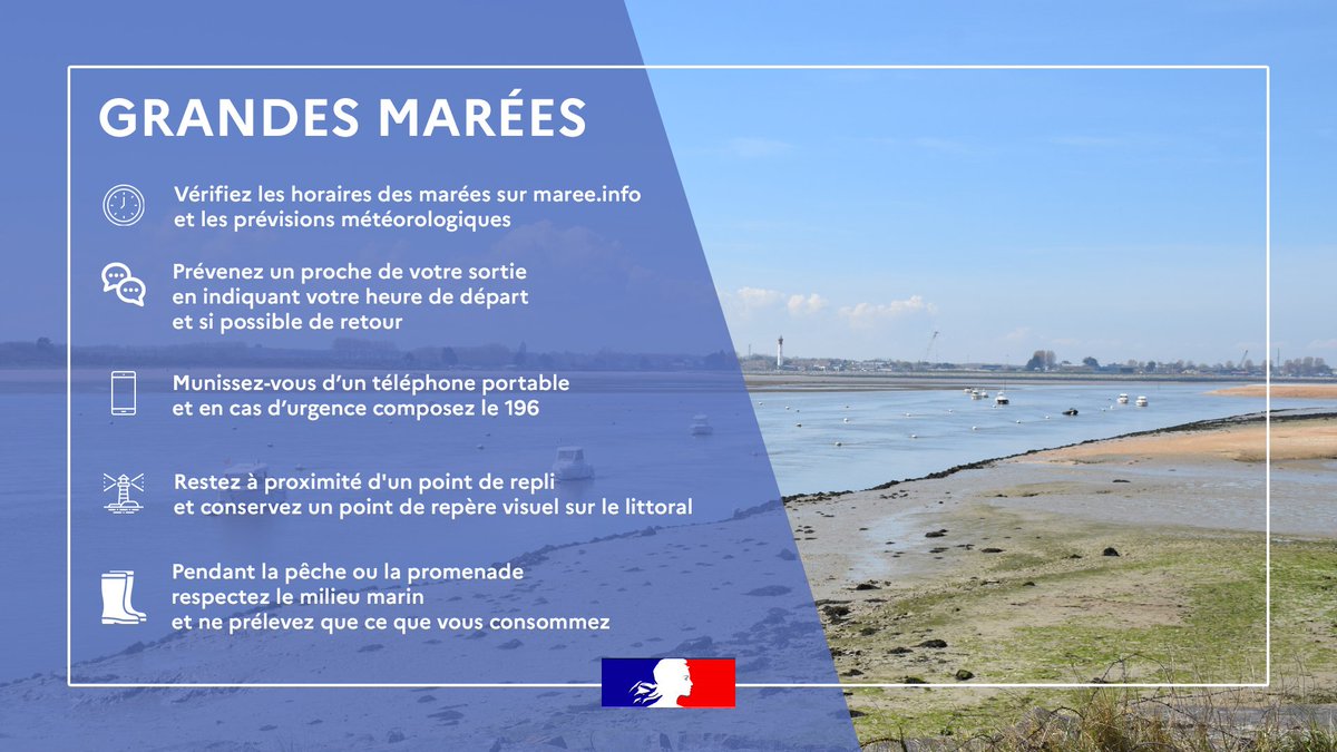⚠️ GRANDES MARÉES DANS LE #CALVADOS 🌊
Du mercredi 5 au samedi 8 novembre, de forts coefficients de marée sont attendus — jusqu’à 106 le jeudi 6 novembre !
De quoi ravir promeneurs et amateurs de pêche à pied 👣🐚

🌤️ Le temps s’annonce favorable : vous serez nombreux à profiter