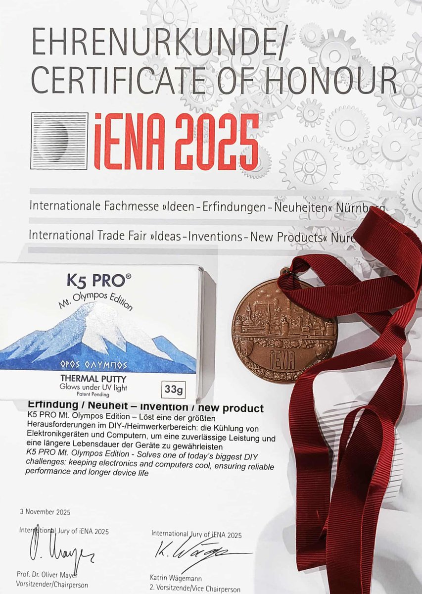 cslabs's tweet image. ✅Επιστρέφουμε από την iEna στη Νυρεμβέργη με 🥉 μετάλλιο για το νέο K5 PRO Mt. Olympos Edition.

🌍 computer-systems.gr
☎️ 2310 672 799
👣 Επισκεφθείτε το κατάστημά μας, Ίωνος Δραγούμη 46.

#Computer_Systems #CSLabs  #Repair #CS_Flux #K4_Pro #U6_Pro #K5_Pro  #k5_pro_olympos