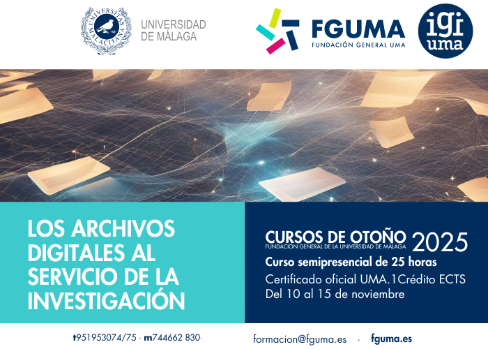 📢Curso semipresencial "Los archivos digitales al servicio de la investigación"
🗓️Del 10 al 15 de noviembre de 2025.
ℹ️Más información y matrícula👇👇
fguma.es/course/archivo…