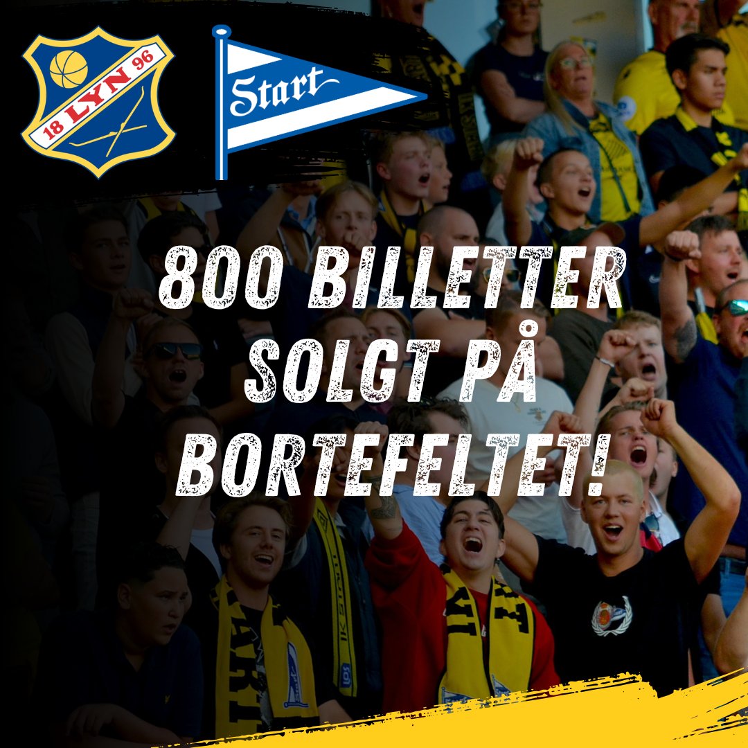 🟡⚫Nå er det solgt 800 bortebilletter på Bislett Stadion til lørdagens sesongfinale!

Vi skal farge hovedstaden gul og svart, så kjøp billett og bli med på årets siste kamp i OBOS-ligaen!

🎟 lyn1896.ticketco.events/no/nb/e/obosli…