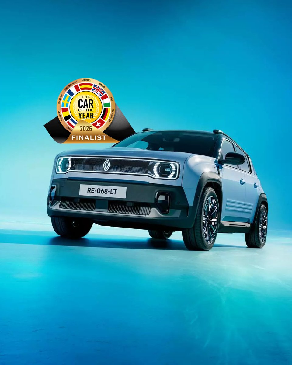 De Renault 4 E-Tech electric is één van de finalisten voor Car Of The Year 2026. dit is het vijfde jaar op rij dat een Renault finalist is. 🎉 We kunnen niet wachten op de uitslag.

Ontdek de Renault 4 via de link: hubs.ly/Q03RxJ_b0