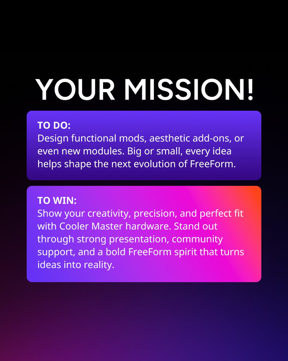 The FreeForm Playground is live! We’re teaming up with <a href="/printablescom/">Printables.com</a> to challenge makers worldwide! Take our modular hardware and make it your own.

Design, print, and share your FreeForm creation for a chance to win a Prusa MK4S Kit, a Cooler Master Custom PC Build, and more.