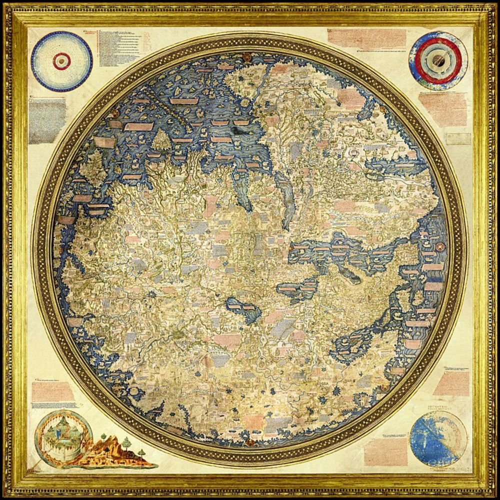 KnowledgeZoneIn's tweet image. #KnowledgeBit: The Fra Mauro #Map, made around 1450 by the Italian cartographer Fra Mauro, is “considered the greatest memorial of medieval cartography.&quot;

It is a circular planisphere drawn on parchment and set in a wooden frame.

knowledgezone.co.in/kbits/64f2ffb5…