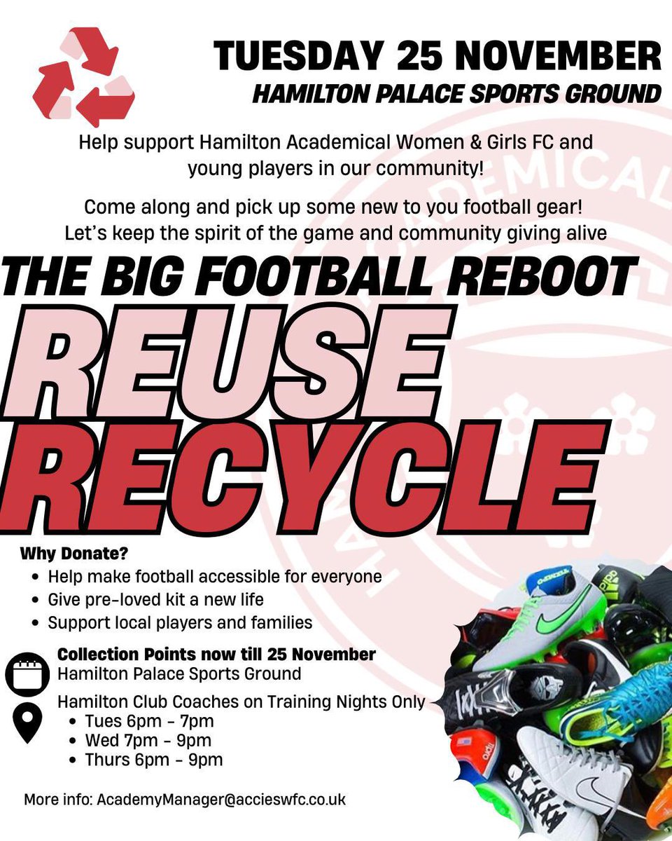 𝐇𝐀𝐖𝐅𝐂 - 𝐁𝐢𝐠 𝐅𝐨𝐨𝐭𝐛𝐚𝐥𝐥 𝐑𝐞𝐛𝐨𝐨𝐭 ⚽️ 🔴⚪️

Help support young players in our community 🙌🏻