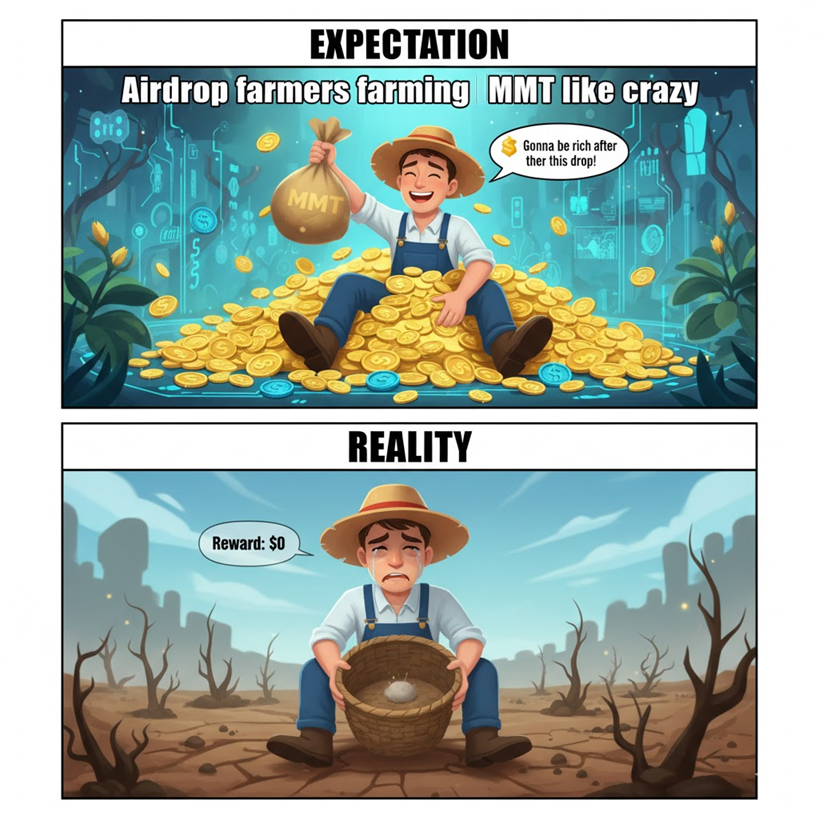 Abhishxq's tweet photo. 🚨 $MMT SCAM!! 💔

I’ve been grinding Momentum Tasks since April - doing EVERYTHING: Galxe missions, swaps, providing liquidity, staking, Discord grinding for hours, helping the community, thinking loyalty pays off…

And then it drops. The airdrop.

What happens? 
Most people - legit contributors - are ineligible. Meanwhile, random wallets or “chiller” accounts get allocations. MONTHS of hard work ignored. Effort wasted. Time stolen. 😤

No transparency. No explanation. Just hype, broken promises, and insider-style distribution disguised as a “fair airdrop.”

This is exactly why people stop trusting crypto projects. Hard work punished, random wallets rewarded. Community loyalty mocked.

@MMTFinance, answer your supporters. Stop pretending this is fair — it’s NOT. This is a full-on airdrop scam. 💔💀