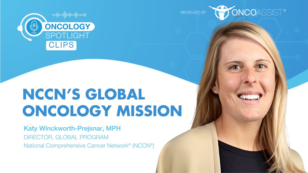 ONCOassist's tweet image. Katy Winckworth-Prejsnar shares how @NCCN is adapting its oncology guidelines for global use.

Watch the clip 🎥 : youtu.be/GYKqsiKxrig

#Oncology #GlobalHealth #NCCN #CancerCare #OncologySpotlight #Oncoalert #NCCNguidelines