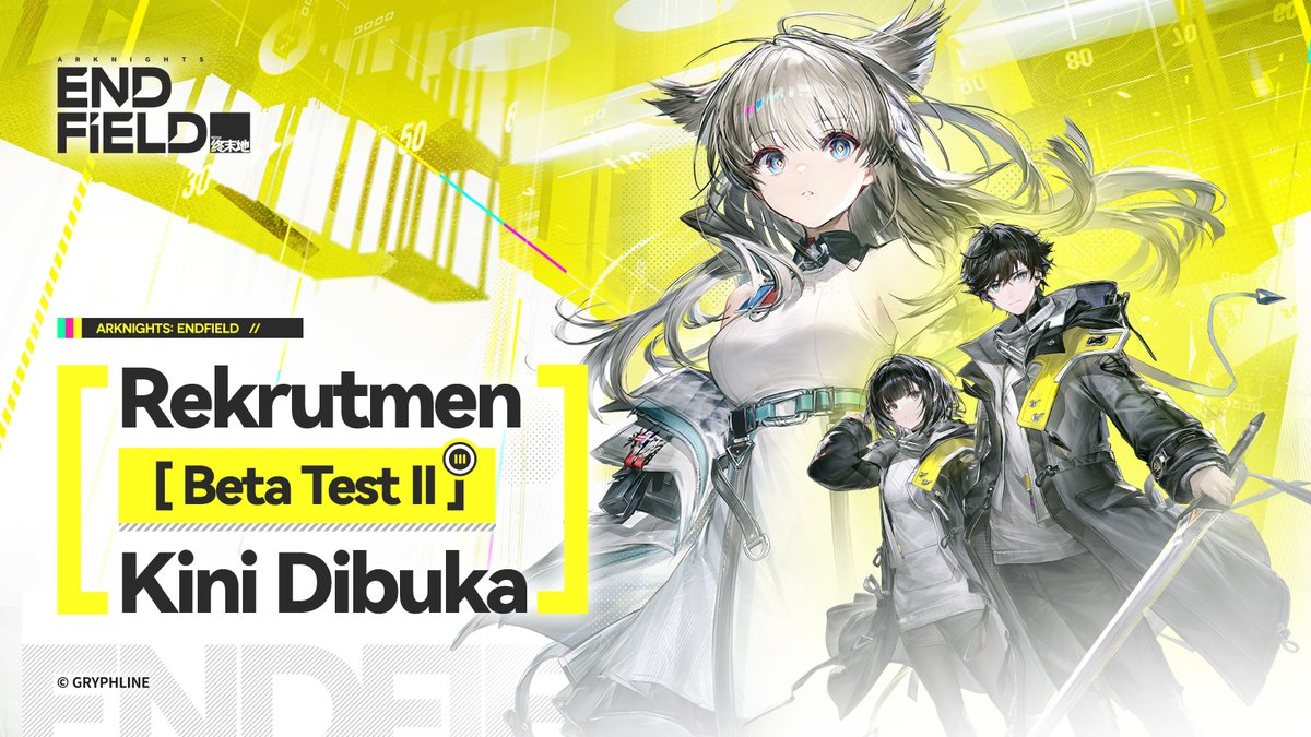AKEndfieldID's tweet photo. Halo, Endministrator,
Rekrutmen untuk Arknights: Endfield Beta Test II resmi dibuka!

▼// Bagaimana cara mendapatkan akses ke Beta Test II?
1. Isi survei rekrutmen untuk mendapatkan peluang bergabung ke Beta Test II.
2. Kunjungi situs resmi Arknights: Endfield, klik 「Beta Sign-Up」 dan isi survei rekrutmen untuk kesempatan berpartisipasi.

▼// Survei Rekrutmen
Tautan survei:https://t.co/qzc4R5iDCk

▼// Website Resmi:
https://t.co/poqqUir9xQ

▼// Periode Rekrutmen
31-10-2025 (UTC-5) – Tanggal berakhir akan diumumkan belakangan

#ArknightsEndfield #Endfield #EndfieldBetaTestII