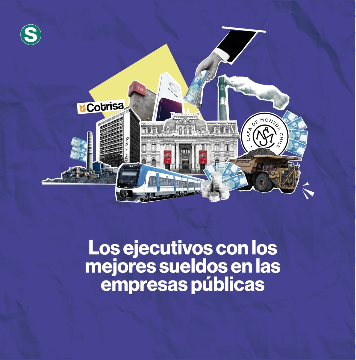 La_Segunda's tweet image. 💸 Ejecutivos de Codelco, Enap, Enami, TVN, Correos, Casa de Moneda, Polla Chilena, Cotrisa y EFE ganan hasta $160 millones. ¿Sueldo justo o exceso? 
Más en lasegunda.com