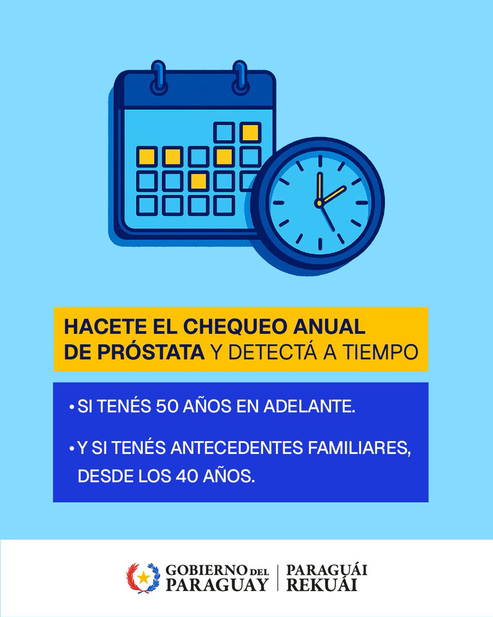 Miticpy's tweet image. El mejor momento para cuidarte es ahora.

Hacete el chequeo anual de próstata y detectá a tiempo.

Hagamos de la prevención una tradición.