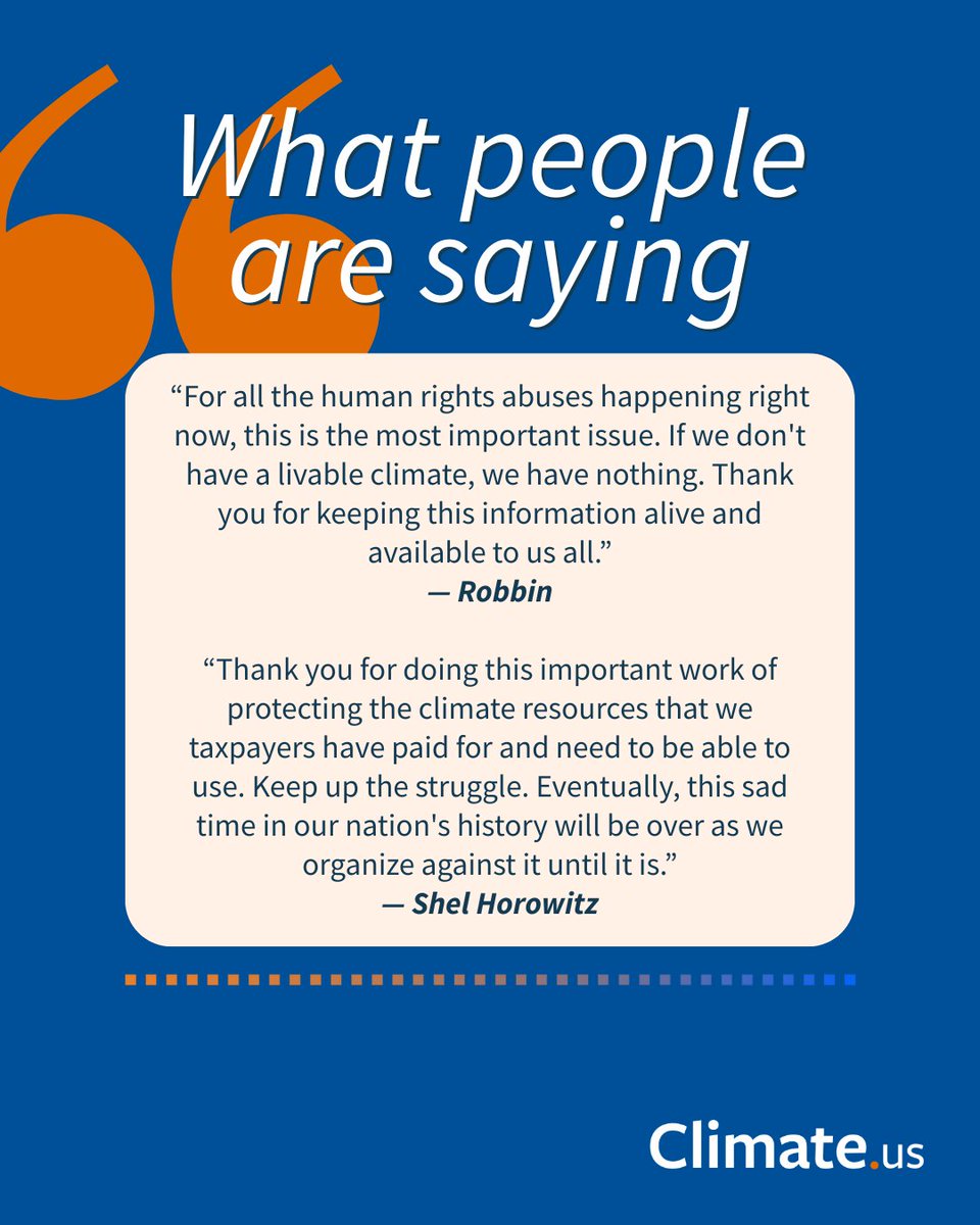 climateUS_'s tweet image. Science should serve everyone.
Thank you to those who believe in keeping climate information open, accurate, and independent. Your words remind us why our work matters.
#ClimateForUs #ClimateScience #TestimonialTuesday