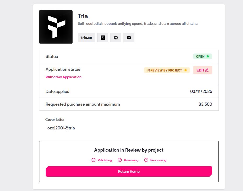 Tria Legion 세일 신청 완료했습니다 ✅
단순 투자보다 매일 사용할 수 있는 Web3 네오뱅크라는 점이 인상적이에요.
카드 실사용 중심 리워드 시스템이 기대됩니다 💳

#TRIA #LEGION <a href="/useTria/">Tria</a>