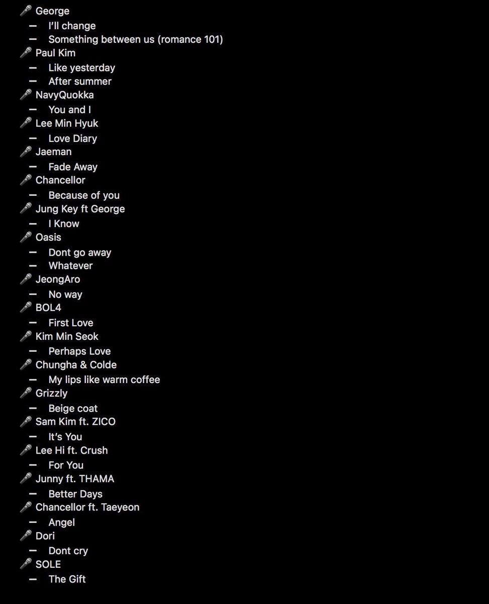 lovelyjaehyuk_'s tweet photo. list of songs jaehyuk played on 251104 live 🎧 #윤재혁 https://t.co/QuojG6Rdzj