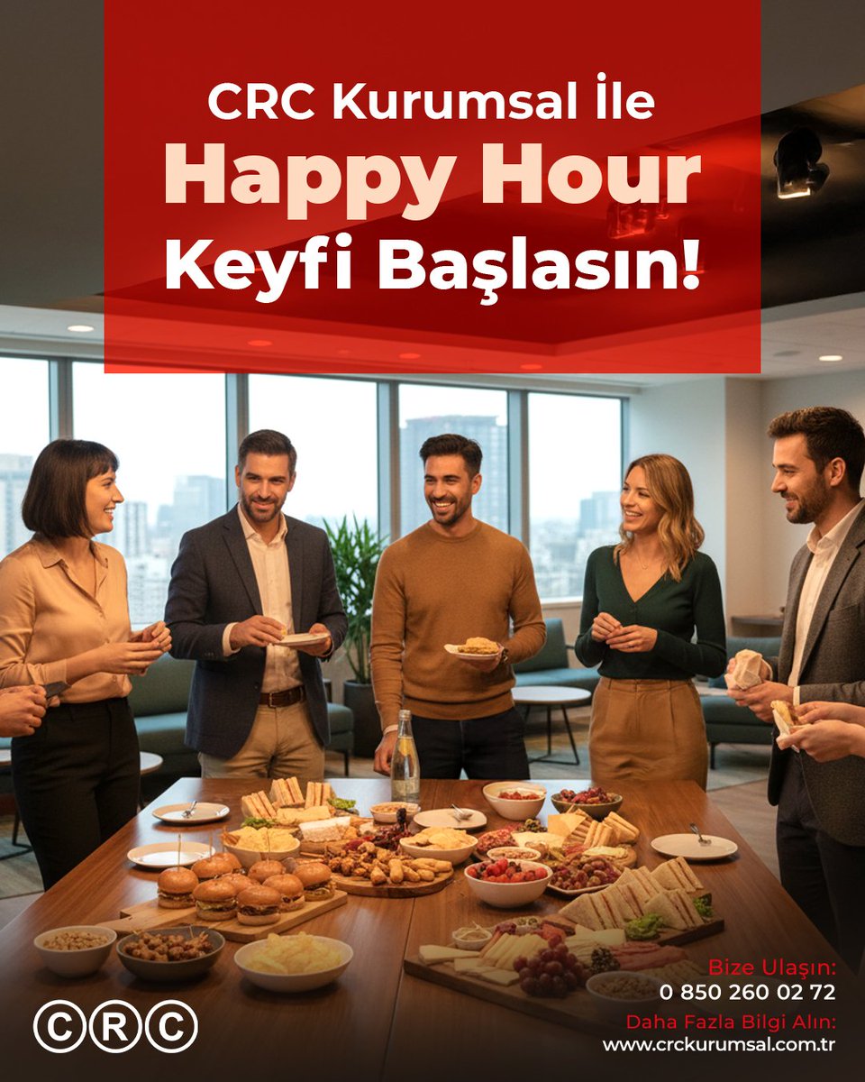 🎉 Ofiste Enerjiyi Yükseltmenin En Keyifli Yolu: CRC Kurumsal Happy Hour!
Lezzet Dolu Tabaklar, Bol Sohbet Ve Ekip Ruhu Bir Arada. 🤝✨
#CRCKurumsal #HappyHour #EkipRuhu #Catering #KurumsalEtkinlik