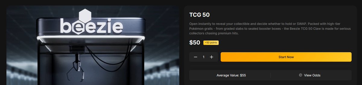 Big W from <a href="/beezie_io/">Beezie</a>  again!

5 pulls on the $50 claw and walked away with a nice surprise! $250 --> $541

These hits just keep coming back 

Sharing my luck here for those who use my referral 👇👇👇
beezie.io/r/PGFRTA1Q