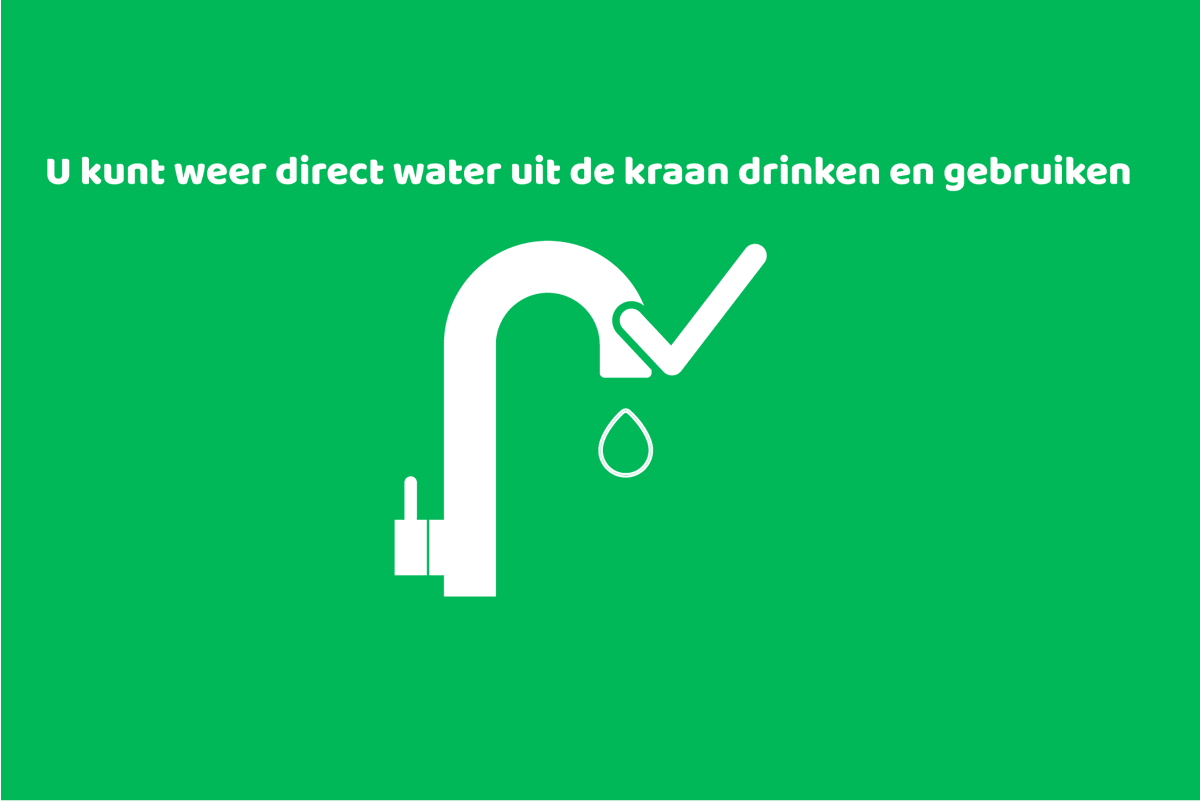 Vitens's tweet photo. Goed nieuws! Het #kookadvies voor inwoners van delen van #Utrecht e.o. is beëindigd. Alle resultaten zijn schoon. Dit betekent dat u het drinkwater niet meer hoeft te koken. U kunt nu weer water uit uw kraan drinken.

@gemeentezeist  @gemeentebunnik  @GemeenteUtrecht @GemDeBilt https://t.co/vs35FstaPn