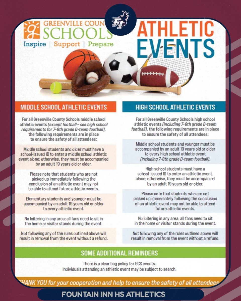 FIHS FB Host 1st Round Playoffs Game Friday Nov 7, 2025 at 7:30pm: Reminders all MS Students must be accompanied by parent 19years or older to enter game. All HS Students must have School Issued ID to purchase tickets <a href="/INNvision_FIHS/">INNvision @ FIHS</a> <a href="/FuryBoosters/">Fury_Boosters</a>