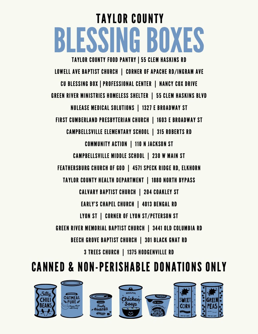 TC_Schools_KY's tweet image. Our Family Resource Youth Services Centers would like to remind families about the blessing boxes around Taylor County! 🤍

#tcpride #tccares #TCFRC #TCYSC