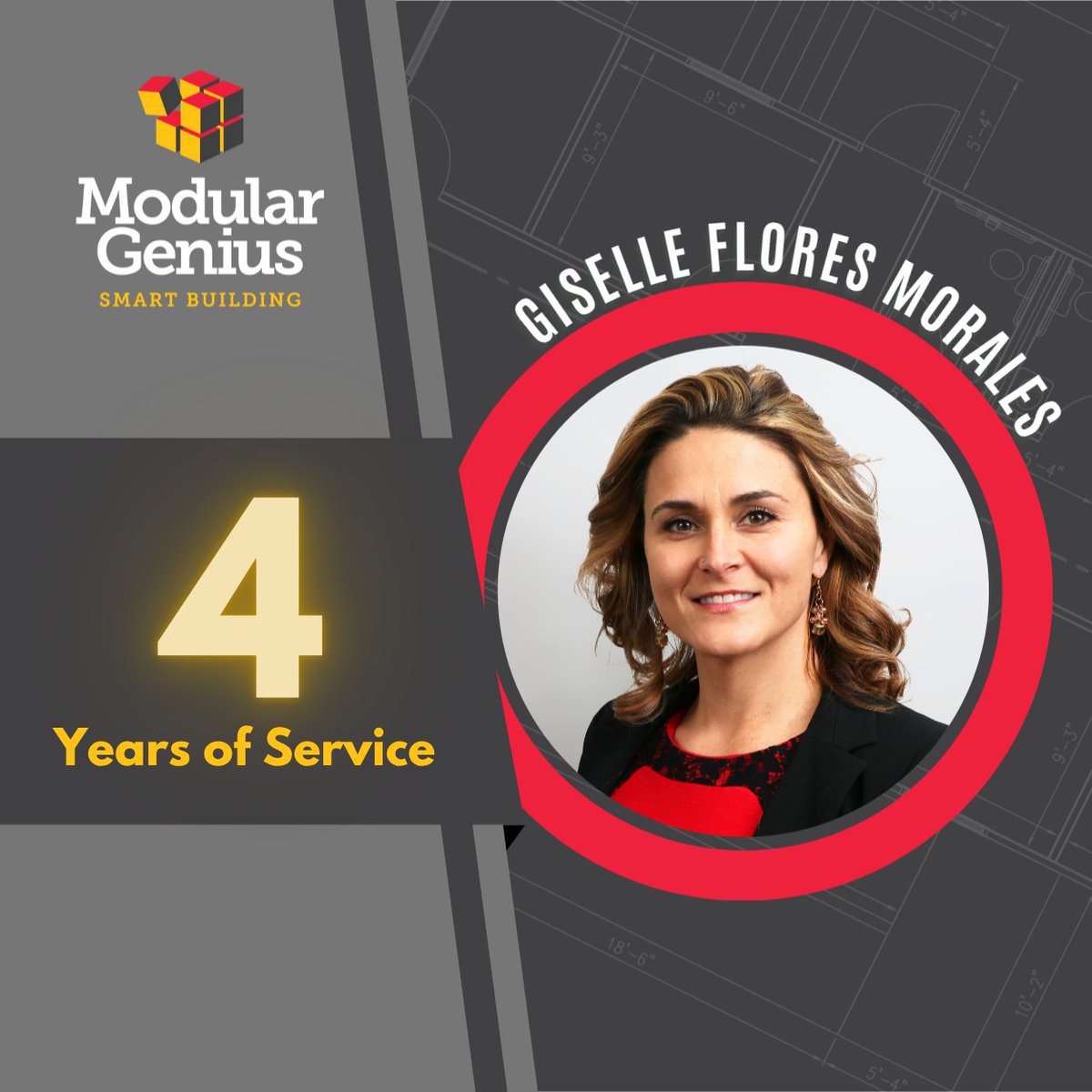 ModularGenius's tweet image. Celebrating 4 years of dedication with Giselle Flores Morales! As our Human Resources Manager, Giselle has played a vital role in supporting our growing team and fostering a positive workplace culture.

Please join us in congratulating Giselle on her 4-year milestone!