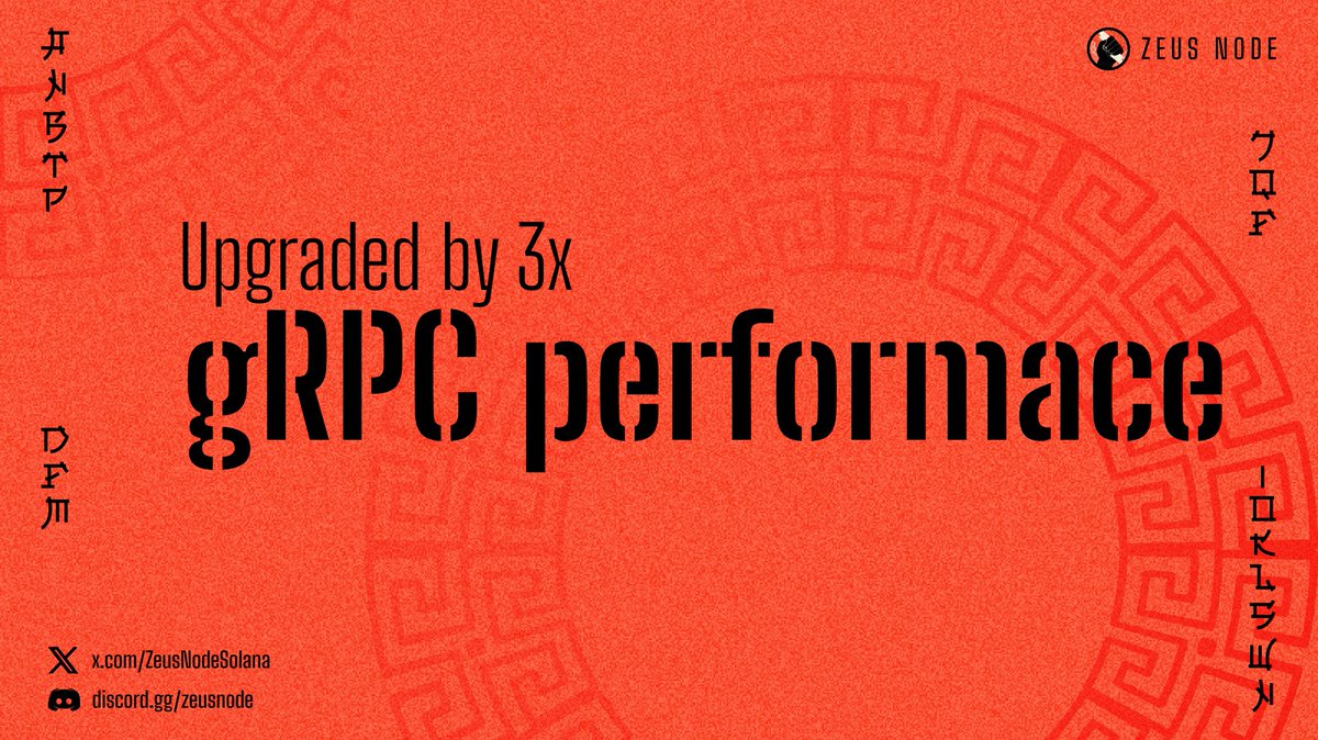 gRPC performance upgraded by 3x 📈

Zeus Node aims to achieve even lower latency in the nearest future. 

Stay tuned for more updates coming soon.