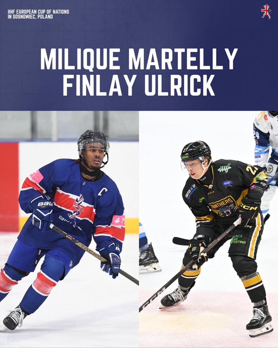 🇬🇧 Defenceman Milique Martelly and forward Finlay Ulrick have been called up to the Great Britain squad for this weekend's IIHF European Cup of Nations following injuries to Nathanael Halbert and Kieran Brown.

🔗 Read more ➡️ tinyurl.com/ypuhj9zw