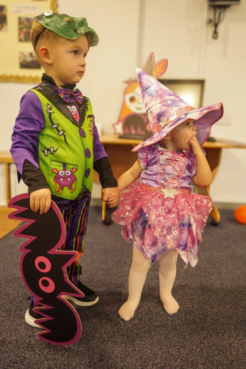 Darlingtonfe's tweet photo. No tricks – just treats! 🎃

Our Childcare Centre at Darlington College hosted a spooktacular Halloween-themed tea party last Friday! 👻

With delicious food, dancing, and some fantastic fancy dress, it was a brilliant way to end the week for our littlest learners. #Halloween https://t.co/ZmWQoQroBp