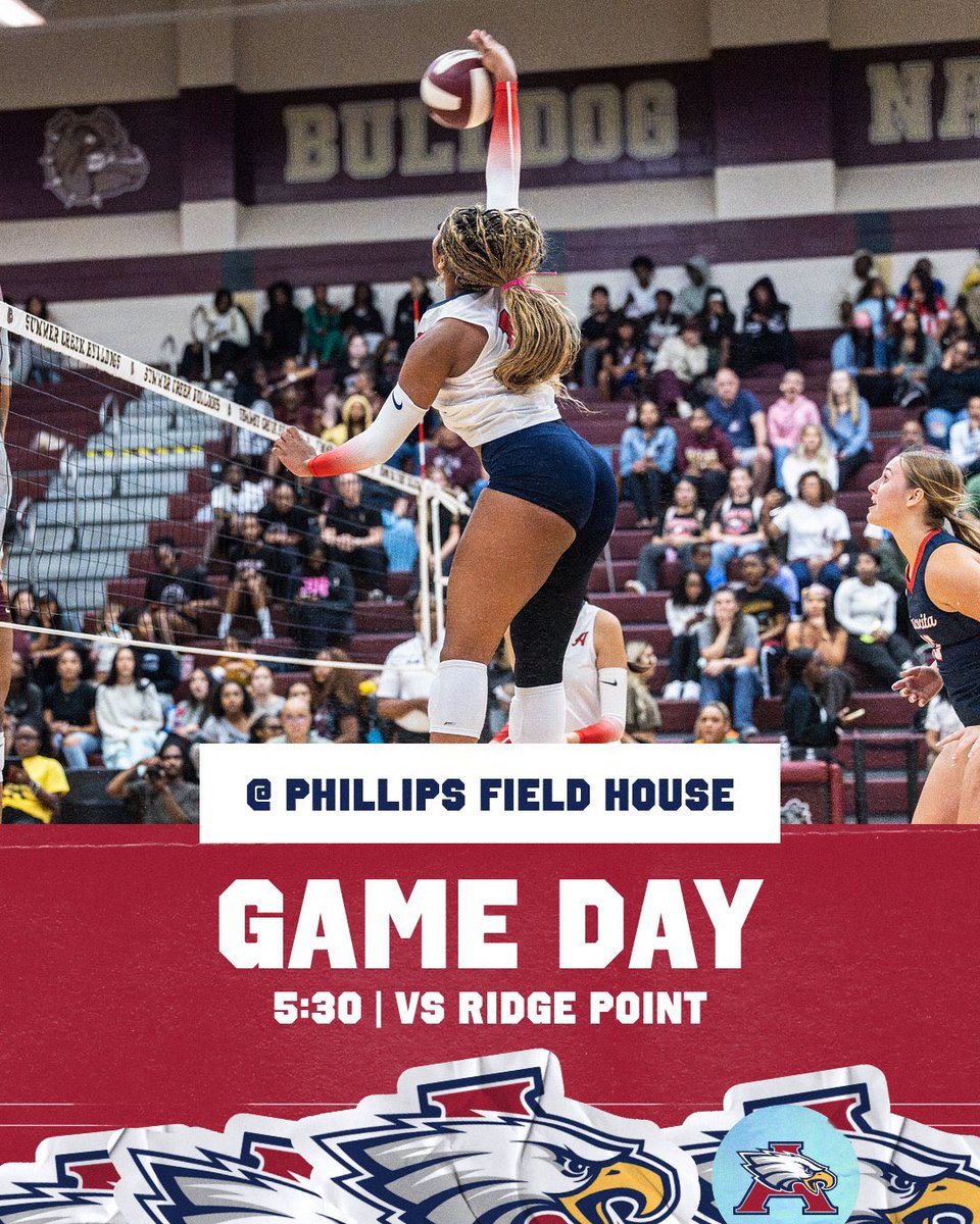 atascocita_vb's tweet photo. GAME DAY!!
🗓️ Tuesday, 11/4
🏐 vs Ridge Point
📍 @ Phillips Field House
⏰ 5:30
💵 Tickets Online (Hometown Ticketing) https://t.co/WnUSdinGju