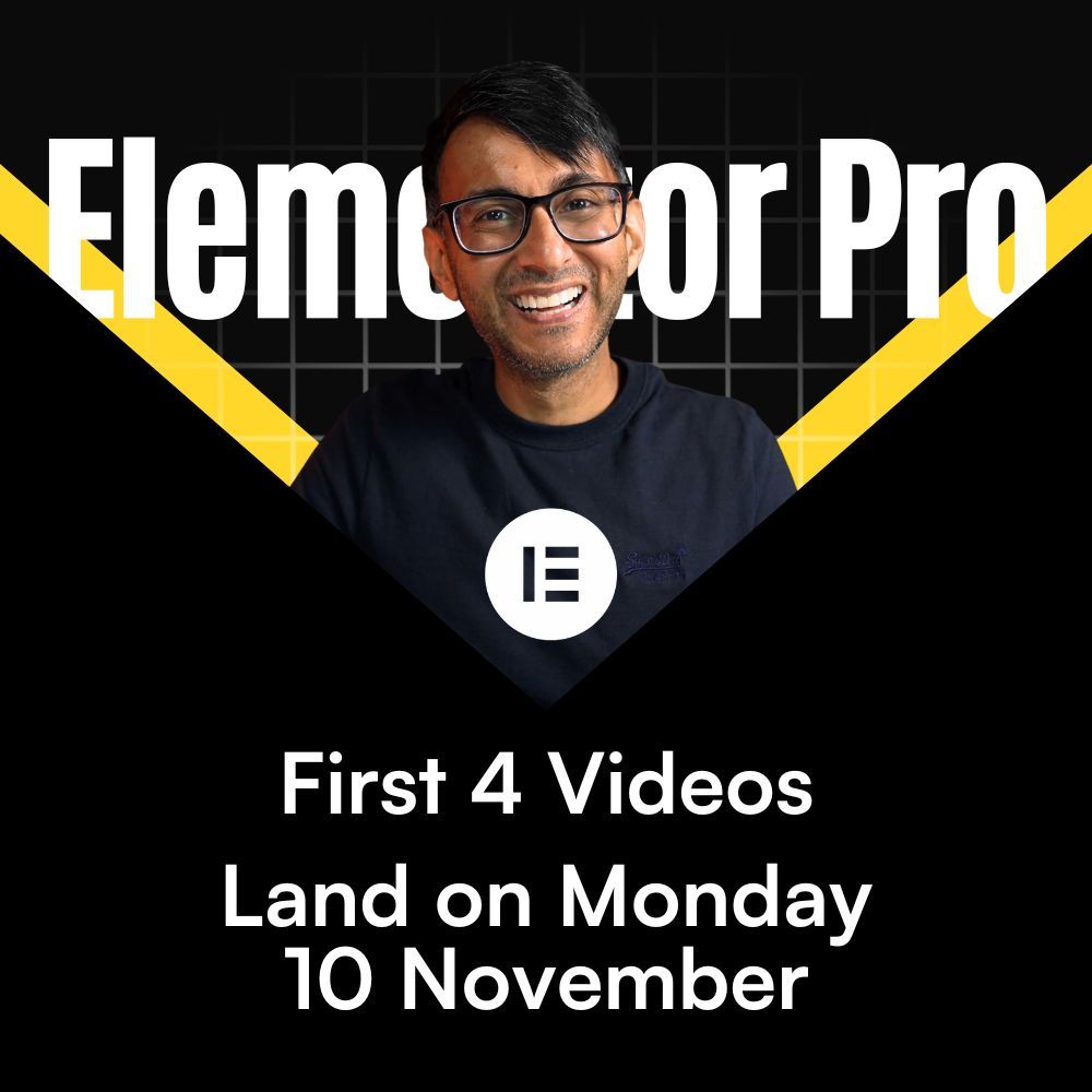 When the new course drops on Monday 10th November, the first 4 videos are free.

The rest that'll arrive with 4 per day - will be exclusively for 'Commander' Level Members only.

Join here: youtube.com/@websquadron/ 

#wordpress #elementor #webdesign #freelancers