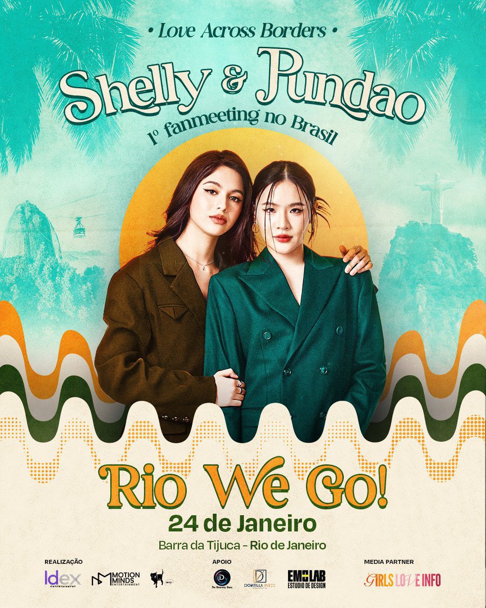 🇧🇷 ELAS VÊM! O casal #ShellyPundao vem para o Brasil para seu primeiro fan meeting no país.

O evento acontece no Rio de Janeiro, dia 24 de janeiro.