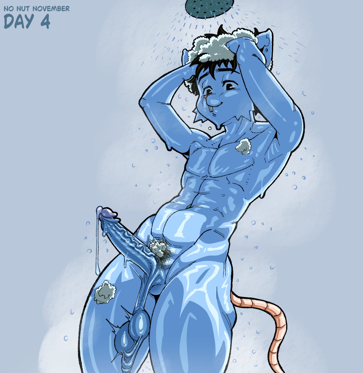Ball NNN Story – Day 4
A morning shower made him realize…
his balls were back to their usual size — or maybe even bigger? 😳