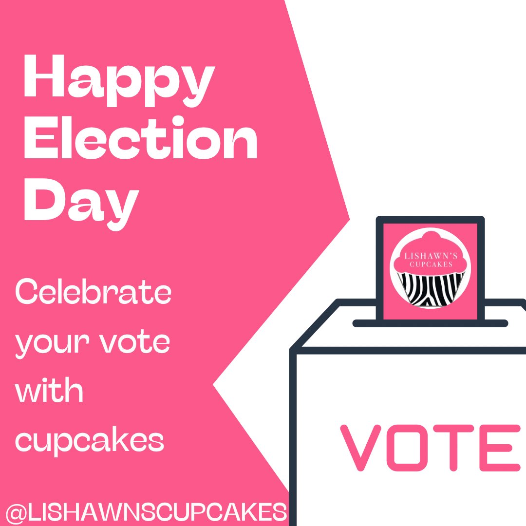 Lishawnscupcake's tweet photo. Happy Election Day!! 

Celebrate your vote with cupcakes today. 🧁 😋 

#cupcakes
#election
#day
#vote
#happy
#tuesday
#order
#tuesdayvibes
#favorite
#flavor
#lishawncupcakes
#ordernow
#loveyourself 
#madewithlove❤️
#everydaysweets
#solveproblems
#likeifyoulovesweets
#like4like https://t.co/IXRkag6ihL