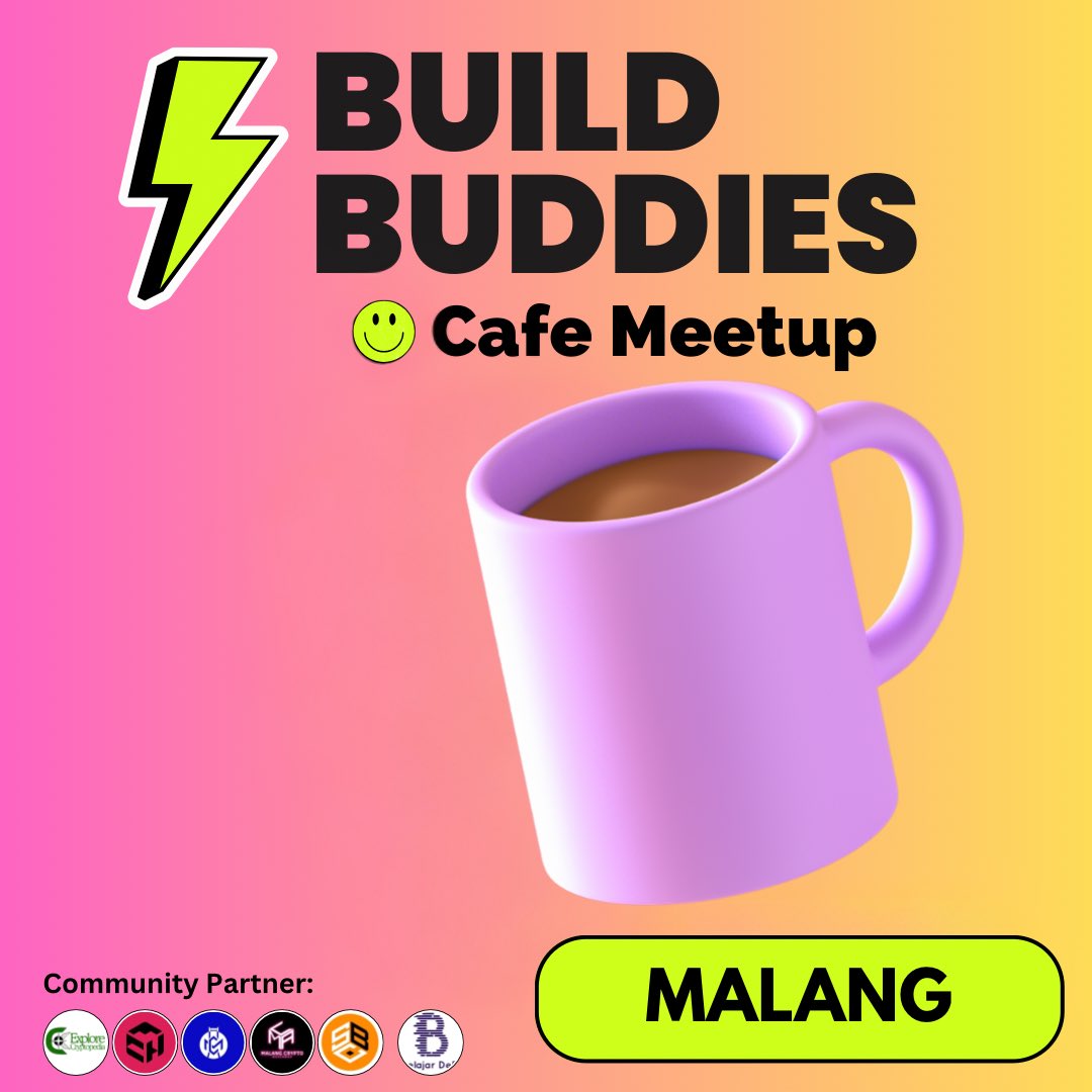Hi Meta Poolers! 

WFC sama Kera Ngalam👌, ngopi ☕️sambil bahas Web3 bersama warga Arema Lesgo!

Yang mau ikutan gasss, free Coffee!

📅: Sabtu, 8 Nopember 2025
🏠: AADK - Tlogomas
⏰: 18:00-Selesai

Yang mau daftar bisa langsung kesini👇

🔗 bit.ly/BuildBuddies