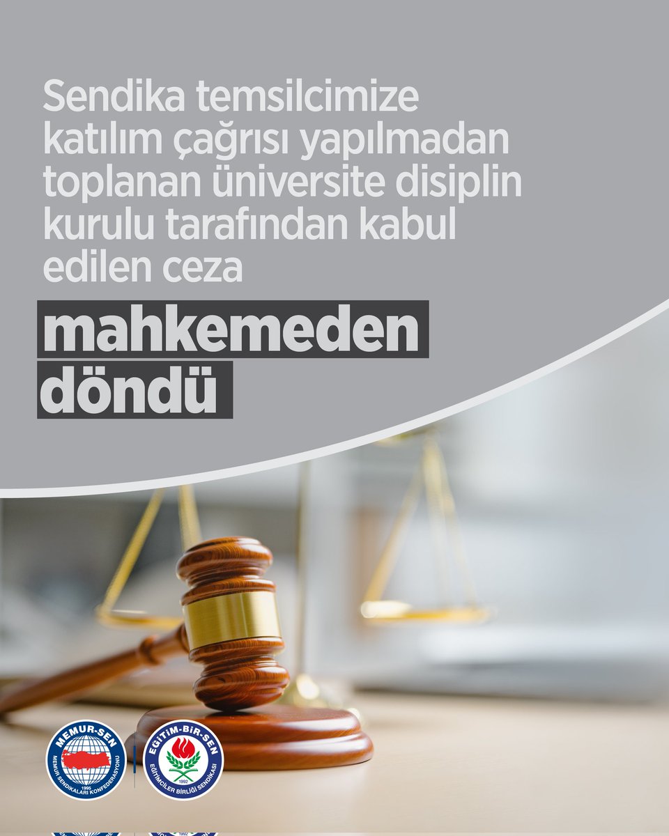 SENDİKA TEMSİLCİMİZ ÇAĞRILMADAN VERİLEN CEZA YARGIDAN DÖNDÜ

İstanbul’da açtığımız davada mahkeme, sendika temsilcimiz çağrılmadan kabul edilen disiplin cezasının iptaline hükmetti.

İstanbul Bölge İdare Mahkemesi 2. Dava Dairesi’nin gerekçeli kararında, sendika temsilcisinin