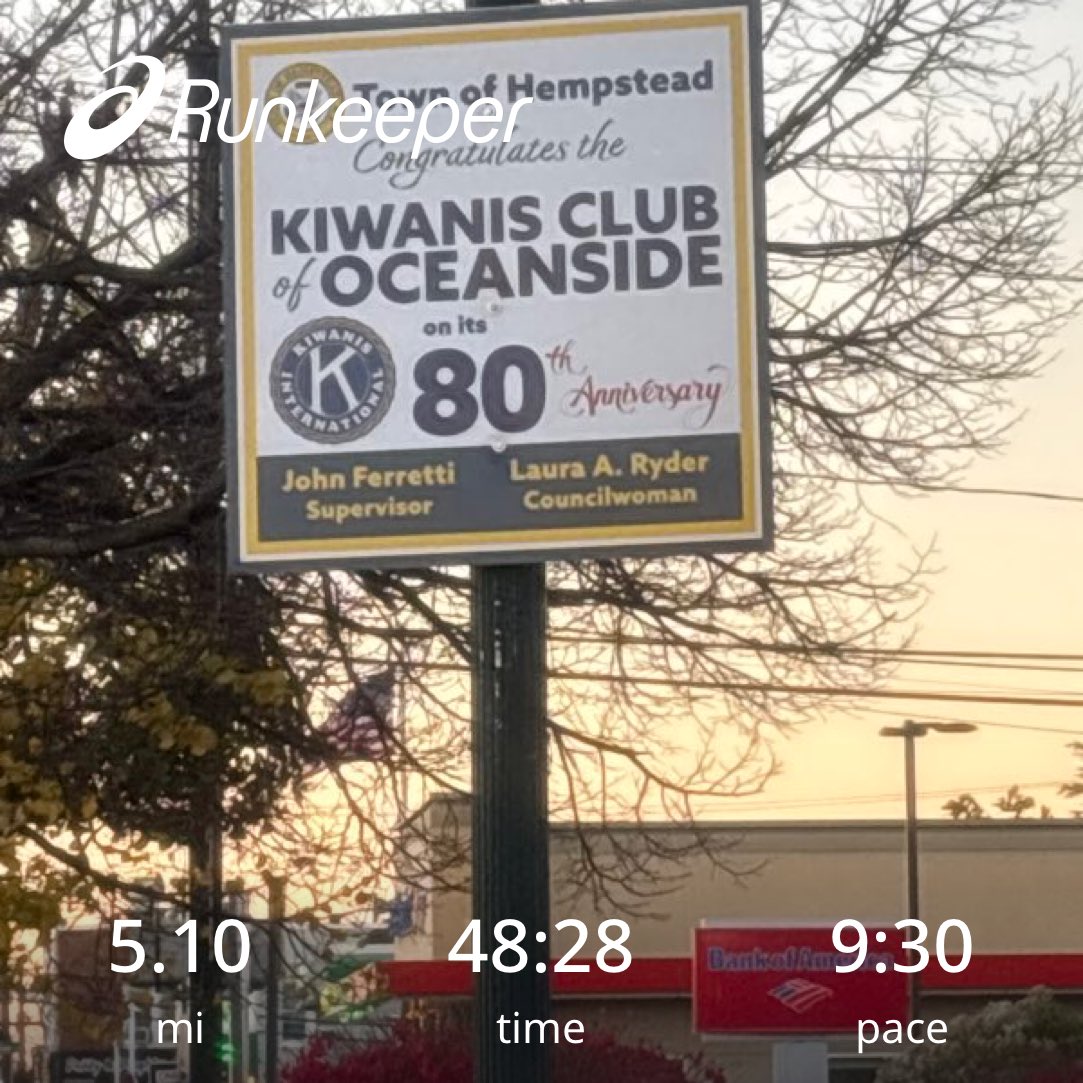 #TuesdayRunday #JustFeltLikeRunning #Oceanside #LongBeachRoad #LBR #Kiwanis #OceansideKiwanis #OceansideNY 🪨