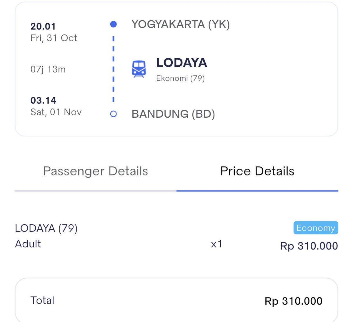 chornelius08's tweet photo. @MartabakMatcha @KAI121 Kemarin beli buat ke Bandung, gak ada biaya layanan aplikasi https://t.co/StEEYJkito