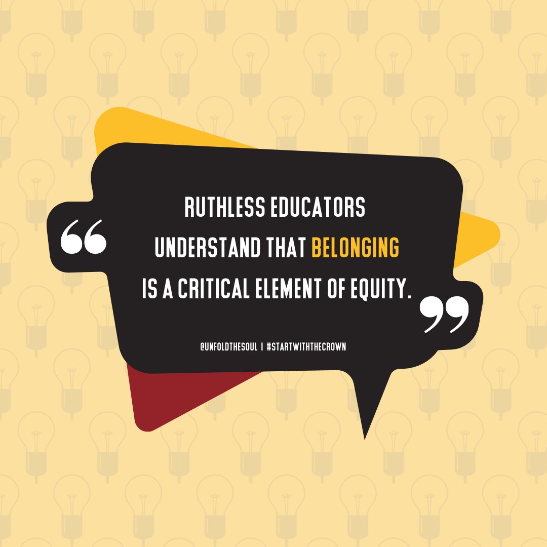 unfoldthesoul's tweet image. Belonging isn’t a “soft skill.”
It’s the foundation of equity.

Ruthless educators know that when students feel seen, valued, and safe, they don’t just show up — they thrive.