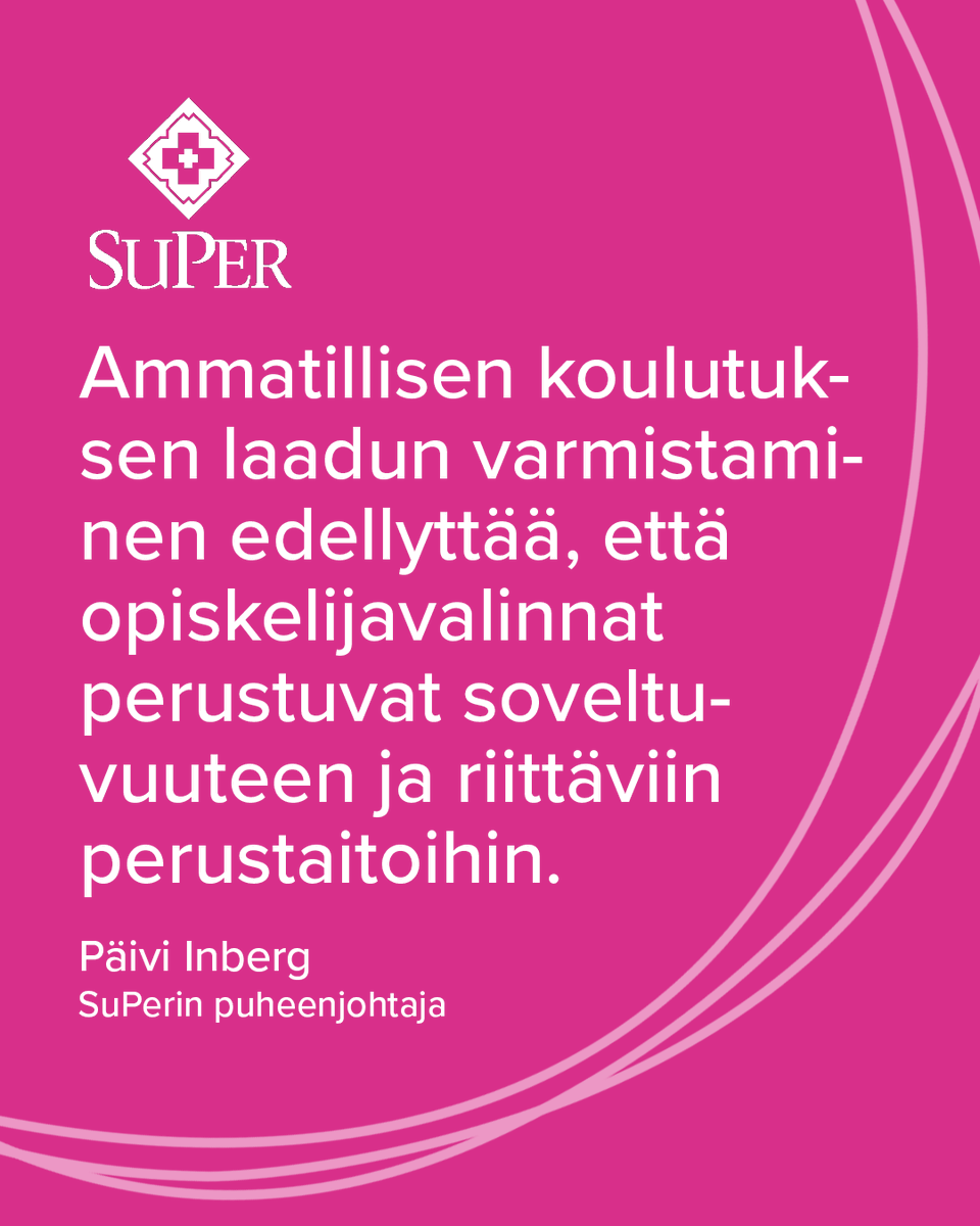 SuPerLiitto's tweet photo. Olemme tilanteessa, jossa ammatillisen koulutuksen tulevaisuus on vaakalaudalla ja samalla koko suomalaisen yhteiskunnan kyky uudistua ja menestyä.
Lue SuPerin puheenjohtajan Päivi Inbergin kirjoitus: https://t.co/TpwkSCHkrz #ammatillinenkoulutus #lähihoitaja #SuPerliitto https://t.co/ecEvmdXRua