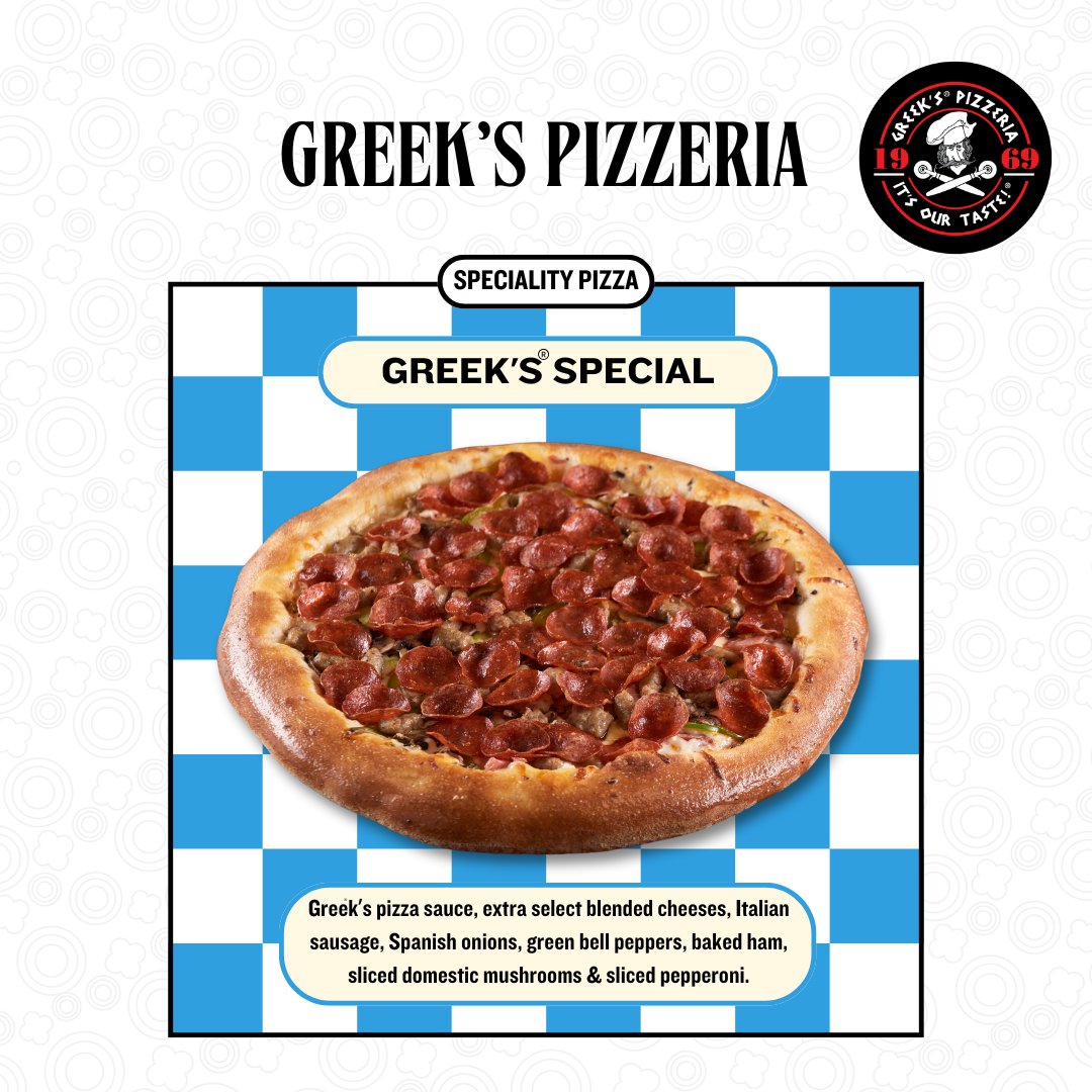 greekspizzeria's tweet image. It’s the Greek’s® Special, loaded, legendary, &amp;amp; unbeatable! 🔥

#GreeksPizzeria #ItsOurTaste #PizzaPerfection